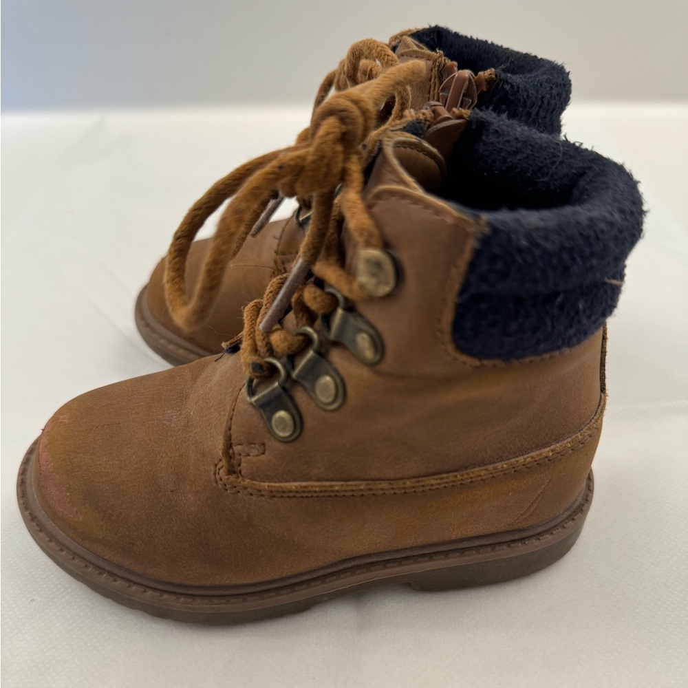 Nautica toddler/baby brow winter zip up and lace up boots size 6